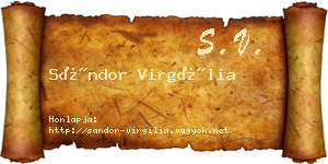 Sándor Virgília névjegykártya